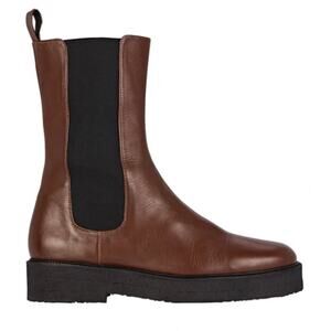 STAUD Palamino Leather Chelsea Boots Mahogany Brown Black Sz 40 / 10 $425